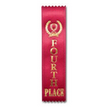 2"x8" 4th Place Stock Award Ribbon W/ Trophy Image (Lapel)